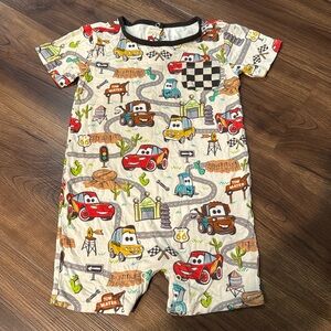 Little Sleepies Disney Pixar Cars Shortie Romper Bamboo Pajamas 3T PLAY CONDITON